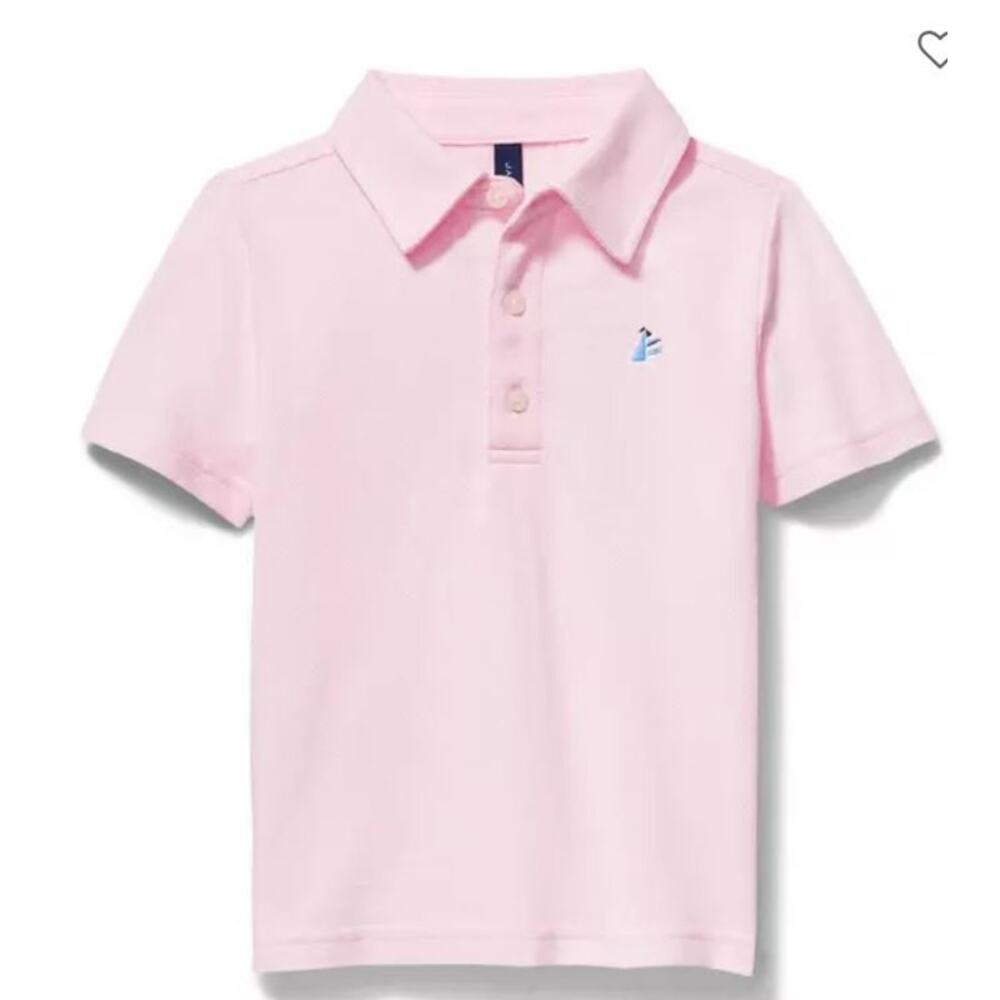 Janie and Jack Pink 100% Cotton Pique Polo Shirt Collared Age 6 Preppy Kids